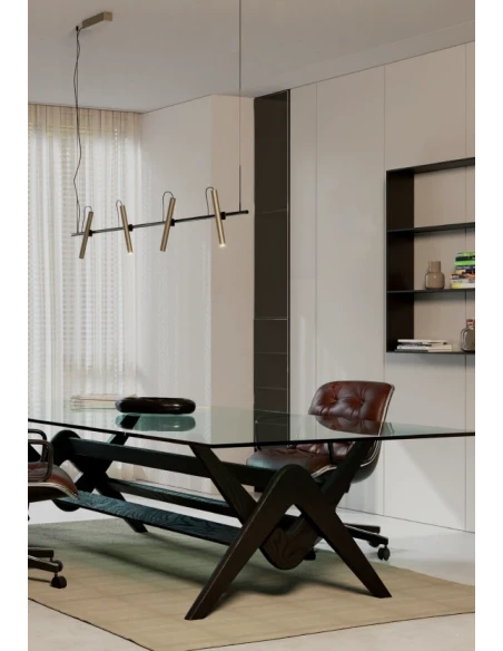 Redo Group - Praxi Lampada a Sospensione - Nero Opaco / Silver Coffee