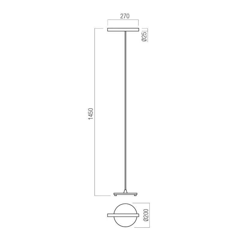 Redo Group - Praxi Floor Lamp - Matt Black