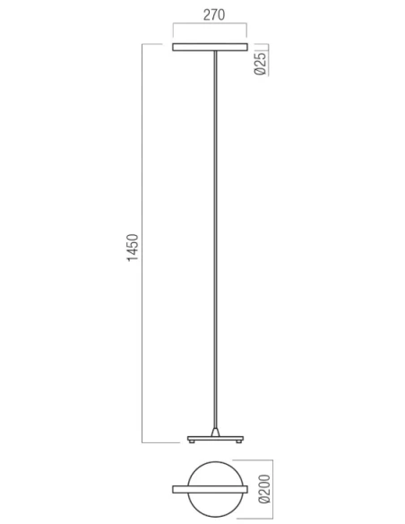 Redo Group - Praxi Floor Lamp - Matt Black