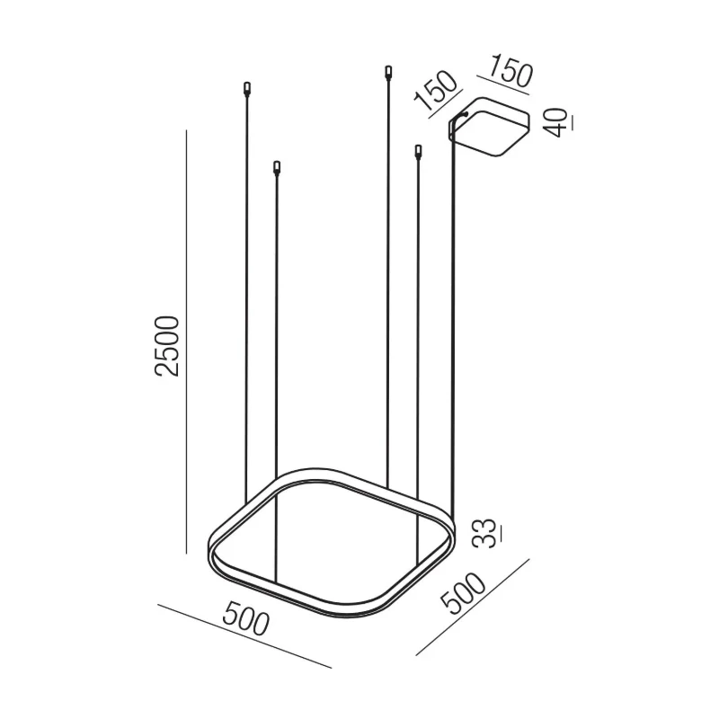 Redo Group - Orion Square Single Pendant Lamp - Foggy Nickel