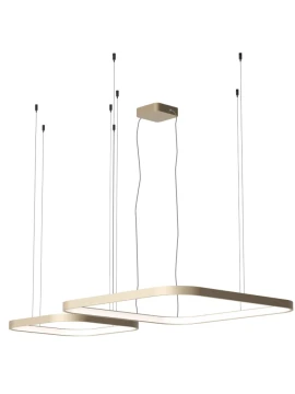 Redo Group - Orion Square Double Pendant Lamp - Silver Coffee