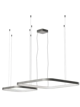 Redo Group - Orion Square Double Pendant Lamp - Foggy Nichel