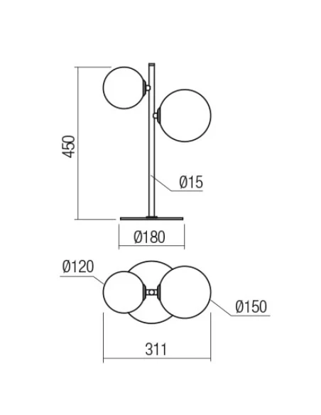 Redo Group - Roy Double Table Lamp - Shaded Gold / Shaded Coffee