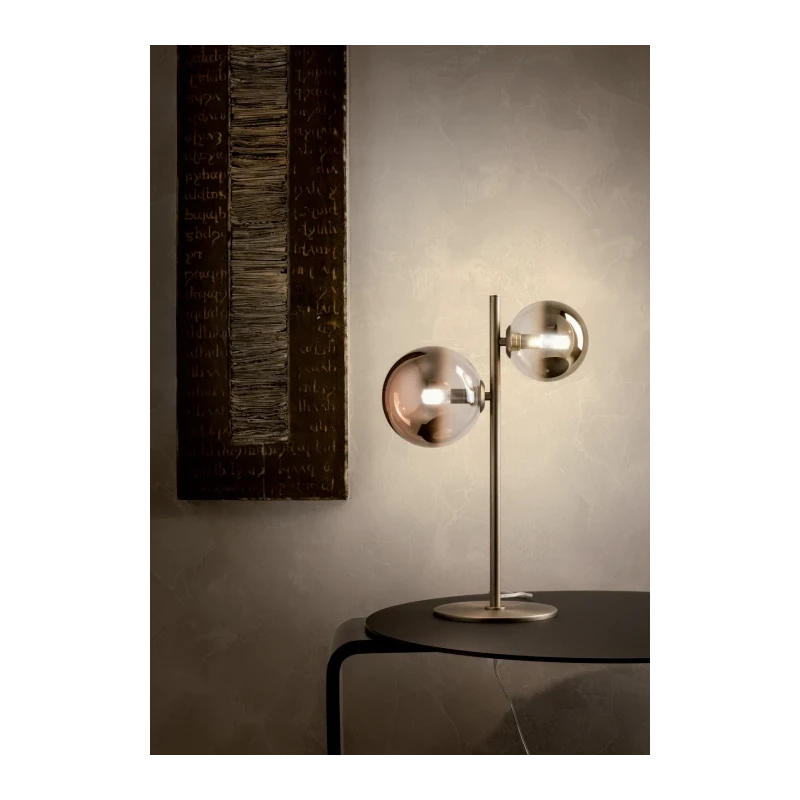 Redo Group - Roy Double Table Lamp - Shaded Gold / Shaded Coffee