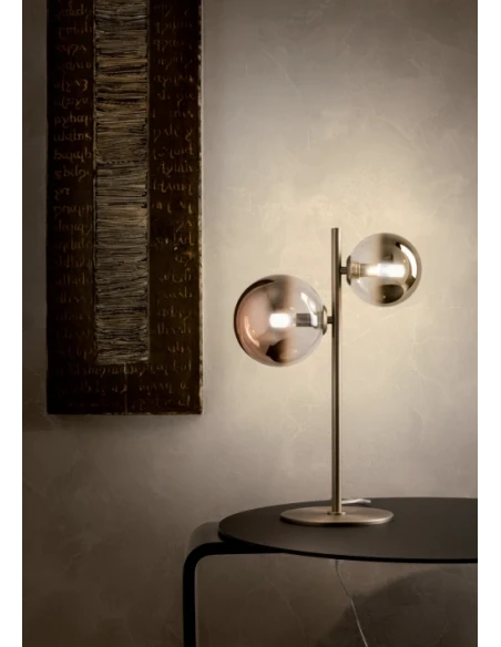 Redo Group - Roy Double Table Lamp - Shaded Gold / Shaded Coffee
