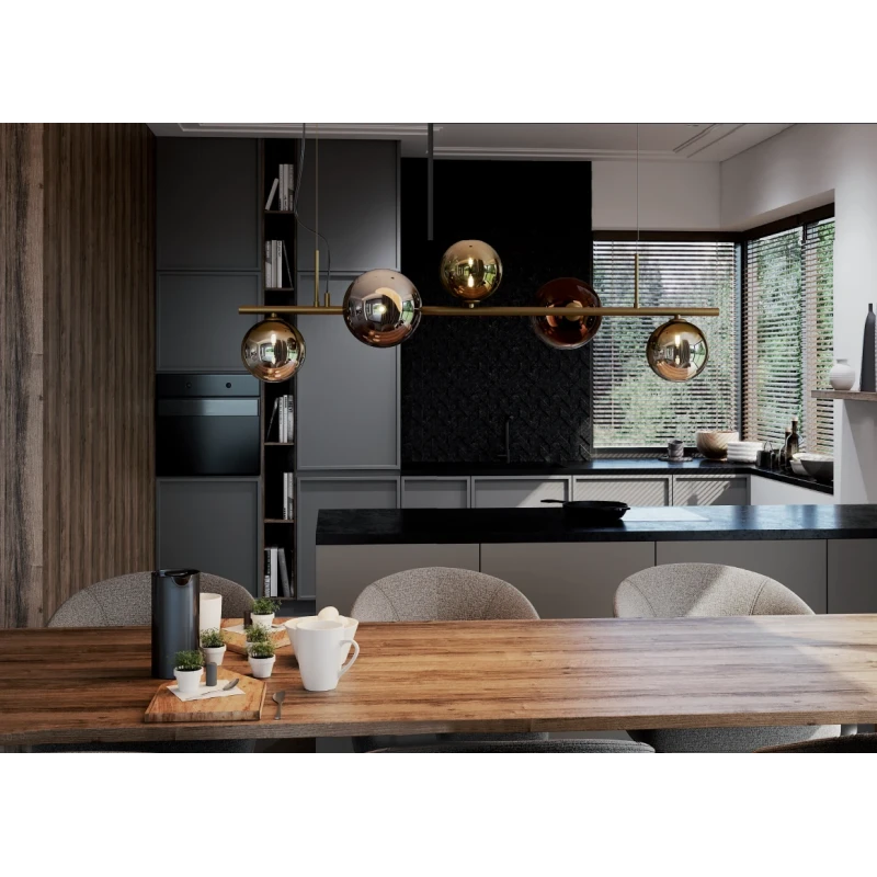 Redo Group - Roy Linear Pendant Lamp - Shaded Gold / Shaded Coffee