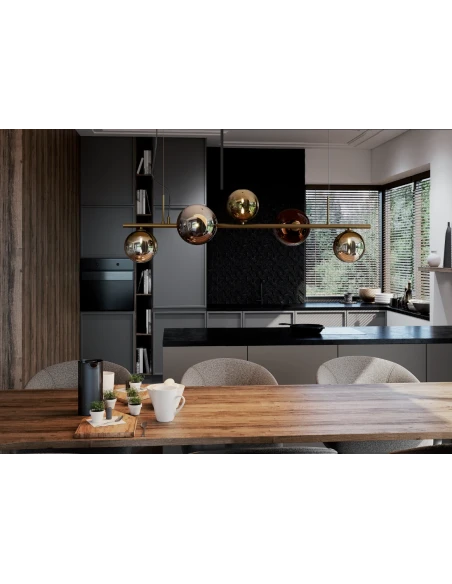 Redo Group - Roy Linear Pendant Lamp - Shaded Gold / Shaded Coffee