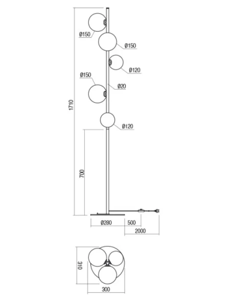 Redo Group - Roy Floor Lamp - Shaded Gold / Shaded Coffee