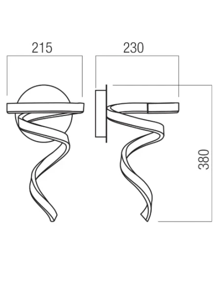 Redo Group - Scroll Wall Lamp - Matt Black