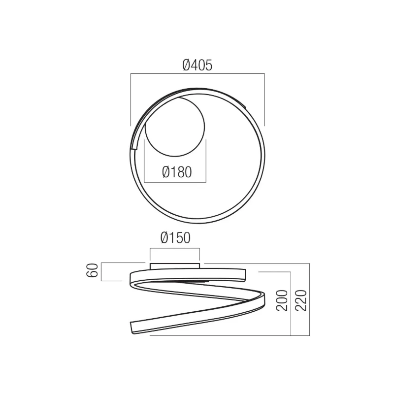 Redo Group - Scroll Lampada da Soffitto - Bianco Opaco