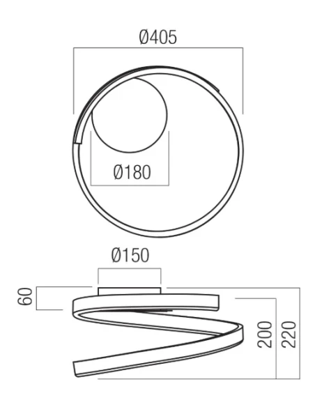 Redo Group - Scroll Ceiling Lamp - Matt White