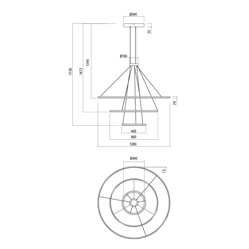 Redo Group - Orbit Lampada a Sospensione Verticale - Bianco Opaco