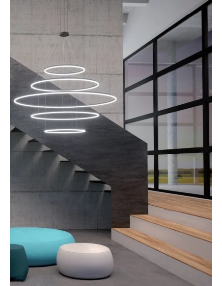 Redo Group - Orbit Lampada a Sospensione Verticale - Bianco Opaco