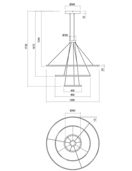 Redo Group - Orbit Vertical Pendant Lamp - Bronze