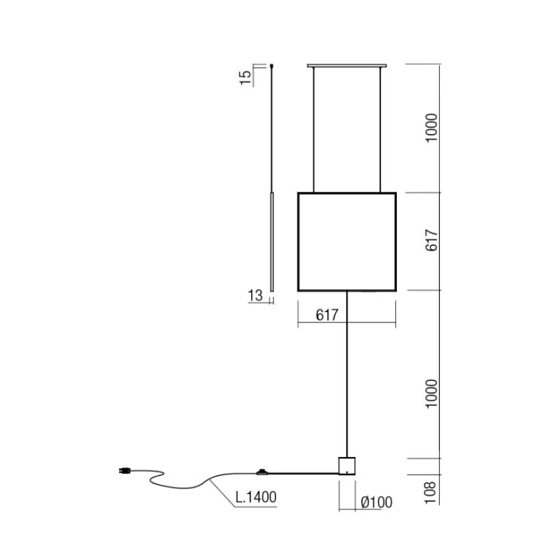 Redo Group - Slick Lampada a Sospensione / Terra Quadrata - Oro Opaco