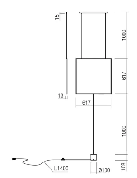 Redo Group - Slick Square Pendant / Floor Lamp - Matt Gold