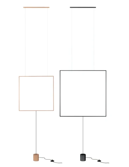 Redo Group - Slick Lampada a Sospensione / Terra Quadrata - Nero  Opaco