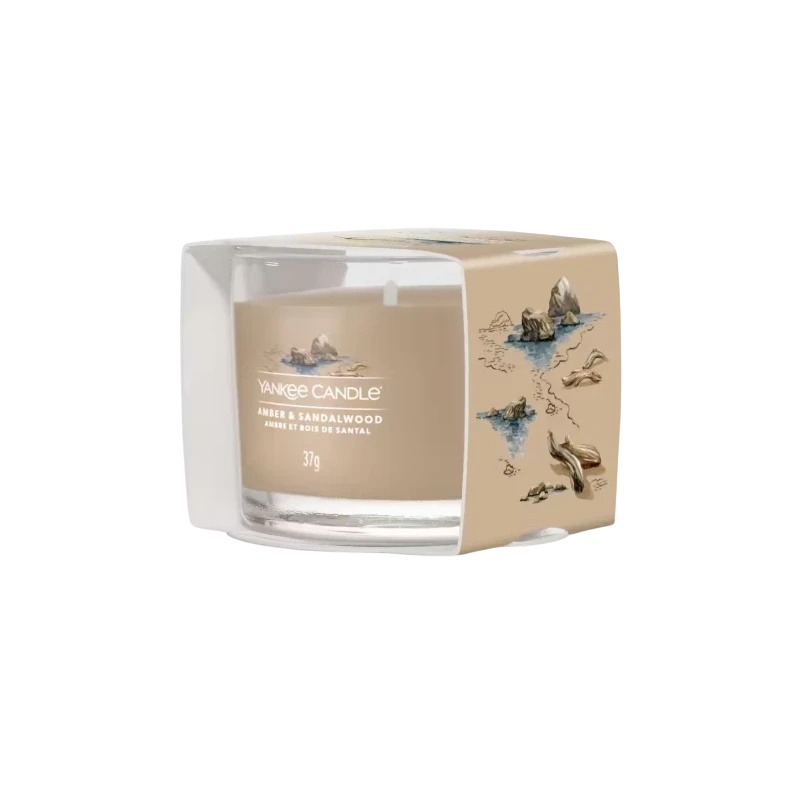 Yankee Candle - Amber & Sandalwood - Candela Votiva in Vetro