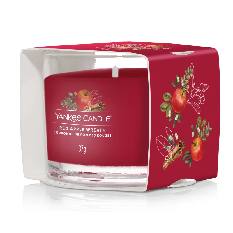 Yankee Candle - Red Apple Wreath Glass Votive Candle