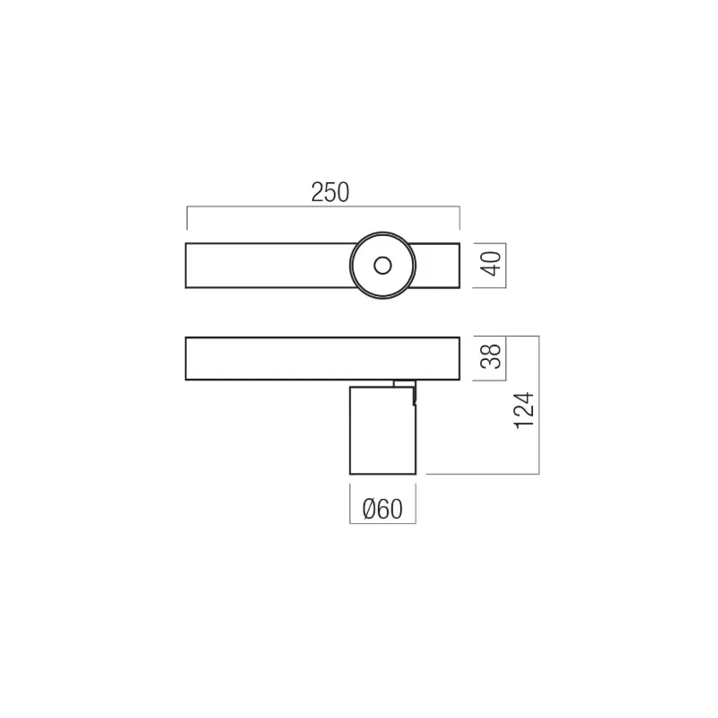 Redo Group - Takto Lampada da Parete / Soffitto - Nero Opaco / Foggy Nickel