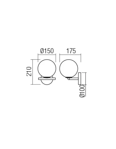 Redo Group - Talis Lampada da Parete - Nero Opaco