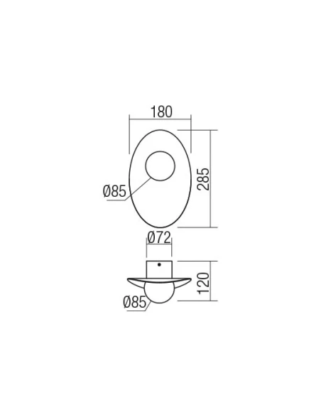 Redo Group - Cody Lampada da parete - Nero e oro Opaco