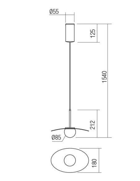 Redo Group - Cody Single Pendant Lamp - Black and Matt Gold