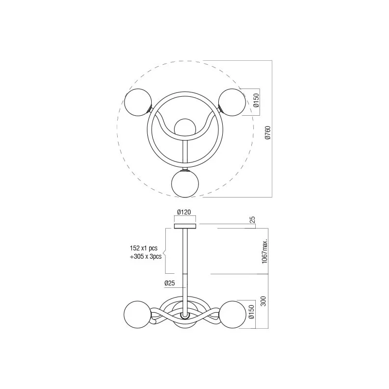 Redo Group - Confusio Pendant Lamp - Matt Gold