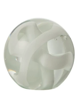J-Line - Garland Paperweight - White Glass