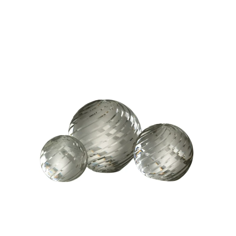 J-Line - Ondes Paperweight - Clear Glass