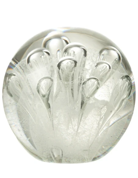 J-Line - Bubble Paperweight - White Glass