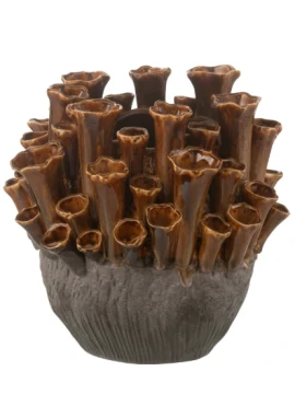 J-Line - Vaso Anemone - Marrone / Grigio