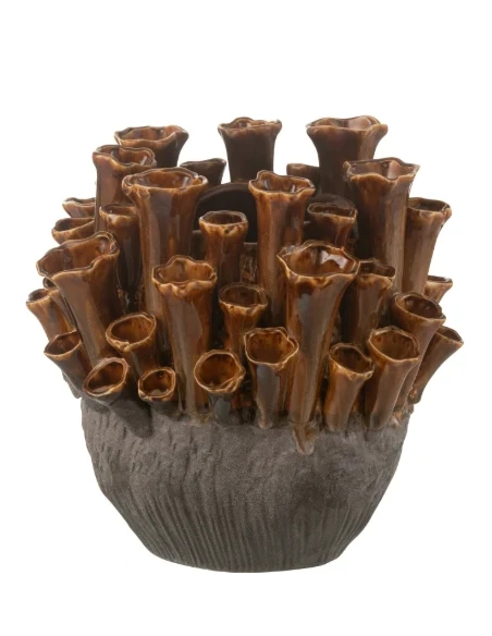 J-Line - Anemone Vase - Brown / Grey