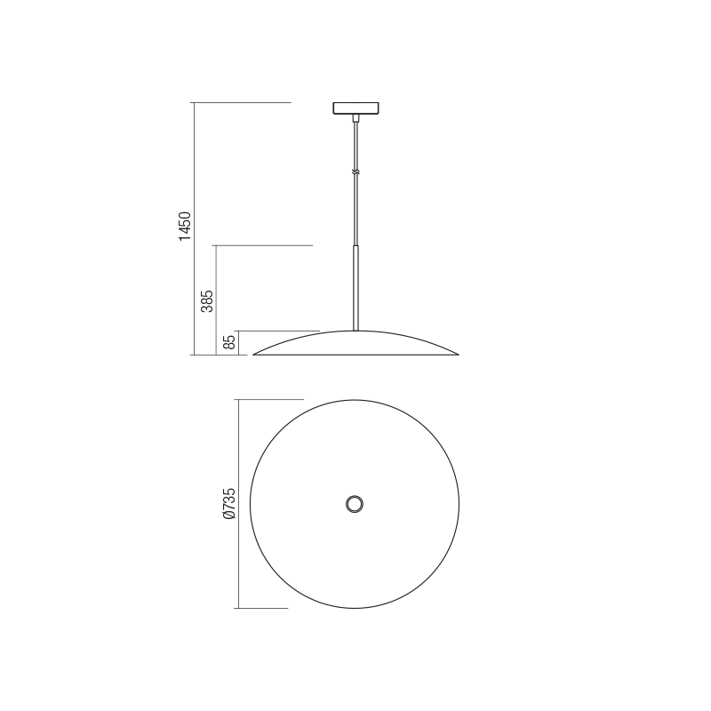 Redo Group - Cymbal Lampada a Sospensione - Nero Opaco/Oro Opaco