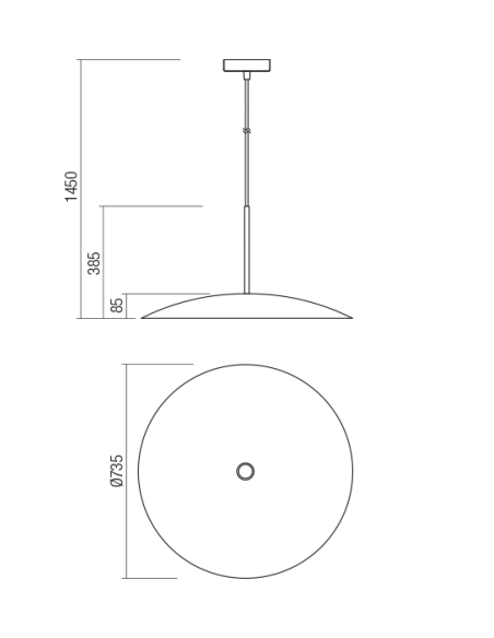 Redo Group - Cymbal Lampada a Sospensione - Nero Opaco/Oro Opaco