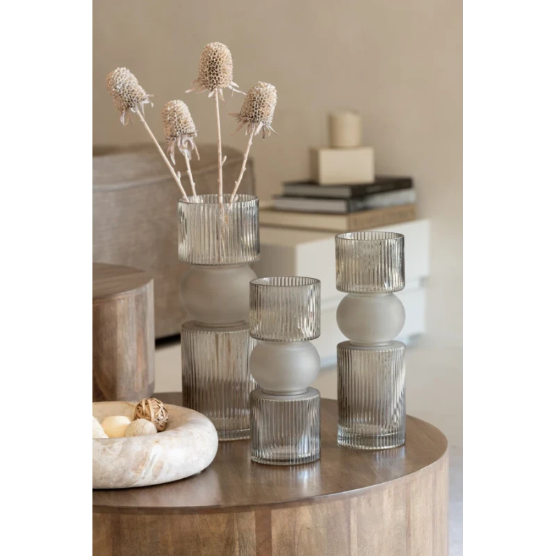 J-Line - Vaso / Portacandele Caramella - Grigio