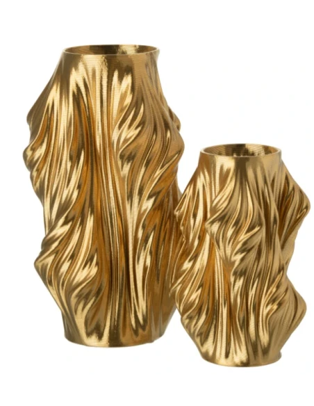 J-Line - Vaso Disegno 3D Irregolare - Oro