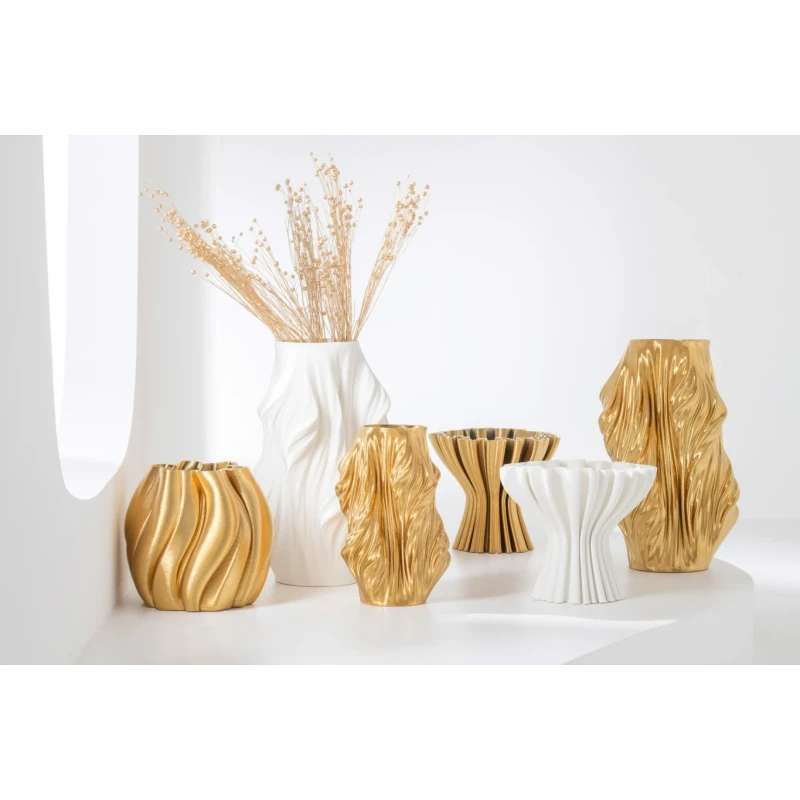 J-Line - Irregular 3D Design Vase - Gold