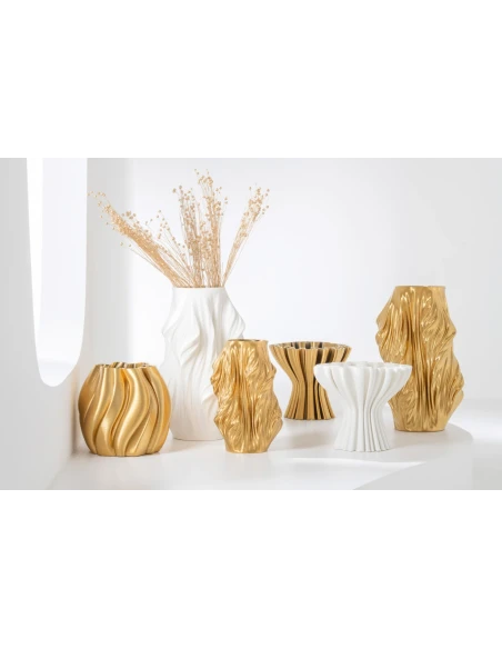 J-Line - Vaso Disegno 3D Irregolare - Oro