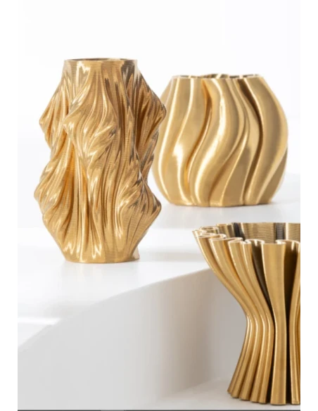 J-Line - Vaso Disegno 3D Irregolare - Oro