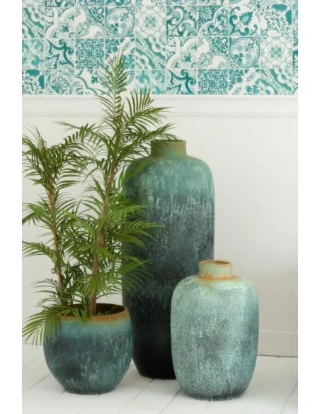 J-Line - Vintage Vase - Light Blue