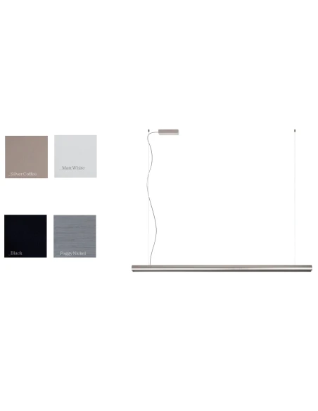 Redo Group - Cityline Lampada a Sospensione - Foggy Nickel / Nero Opaco