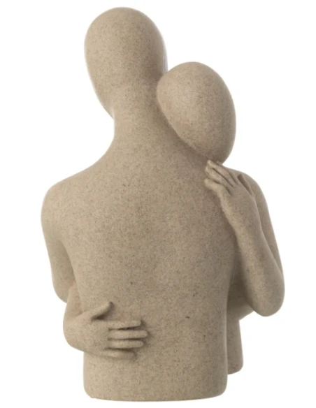 J-Line - Scultura Busto Coppia Abbraccio - Beige