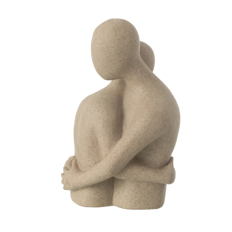 J-Line - Scultura Busto Coppia Abbraccio - Beige