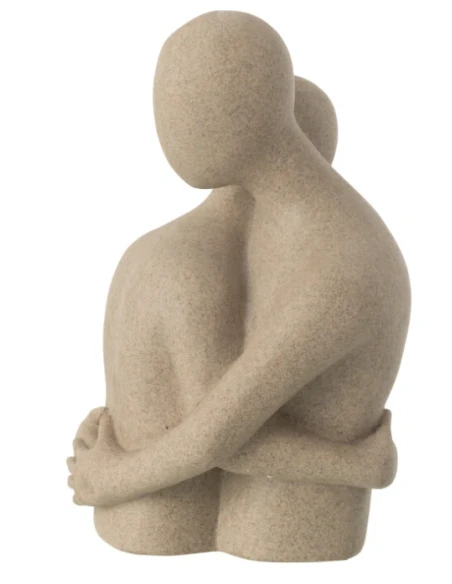 J-Line - Scultura Busto Coppia Abbraccio - Beige