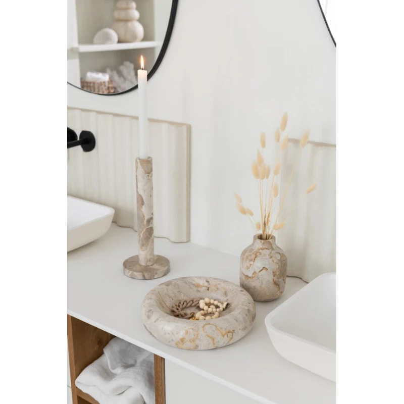 J-Line - Ciotola Rotonda Bassa - Marmo Beige