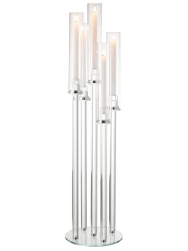 J-Line - 5-Arm Candle Holder - Clear Glass