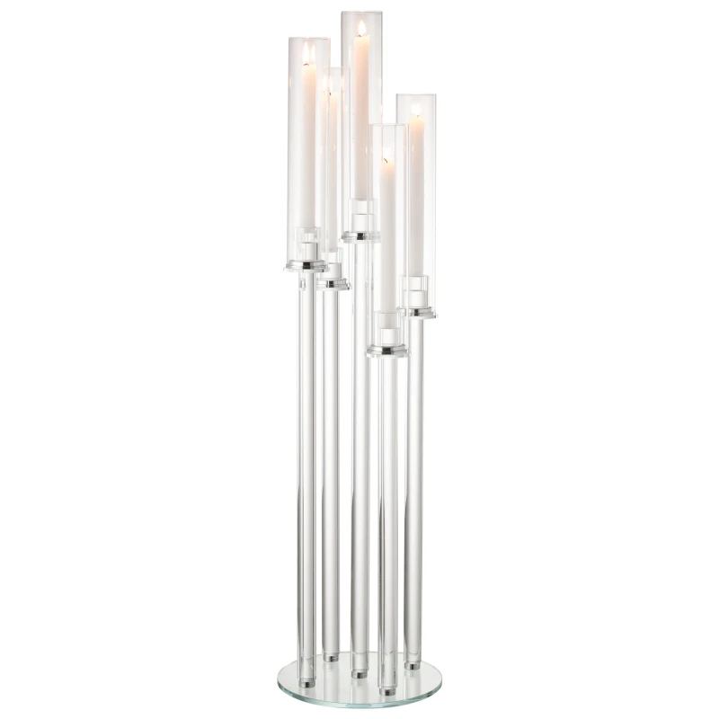 J-Line - 5-Arm Candle Holder - Clear Glass