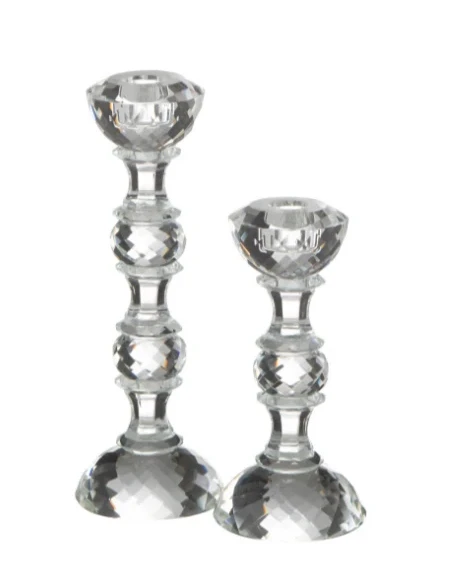 J-Line - Marie Candlestick - Clear Crystal
