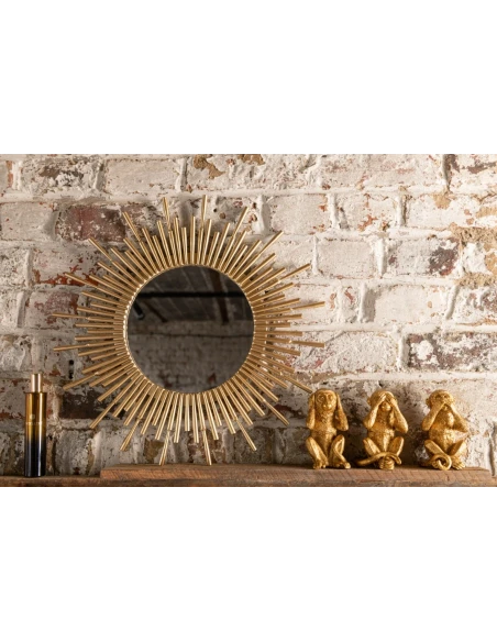 J-Line - Set 4 Pezzi Scimmia Sentire /  Vedere / Parlare / Cellulare - Oro